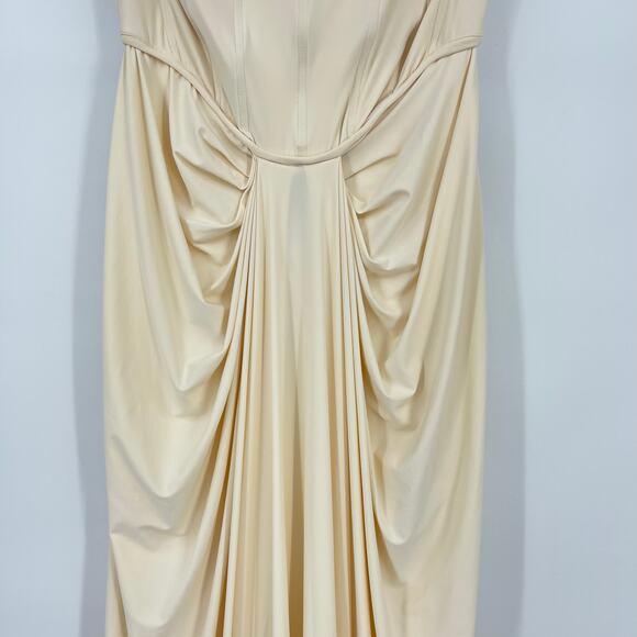 Deme by Gabriella | Pearl Gown in Off White Malai Lycra Strapless Corset Maxi XL - Picture 8 of 16